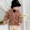 Giubbotti Giacca in cotone caldo peluche da bambina Cappotto ispessito da ragazzo Tinta unita Moda Coreana Abbigliamento per bambini Top Capispalla 9m-10y