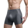 Underpants Men Boxer Shorts Ice Silk Seamless Sissy Homme Underwear See Through Gay Panties Trunks Breathable Slip Boxershorts