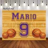 Bakgrundsmaterial Mehofond fotografering Bakgrund Basket Tema Sport Court Stars Kids Boy Birthday Party Decoration Bakgrund Foto Studio Prop YQ231003