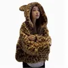 Frauen Pelz Plus Größe Leopard Drucken Mit Kapuze Mantel Frauen Streetwear Luxus Langarm Verdickt Warme Faux Jacke Hohe Qualität