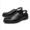 New Black Men's Summer Sandals Pu Leather Buckle Strap Dress Shoes for Men Business Formal Shoes Men 10A2