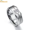 8mm Zircon Classic Men Ring 100% Tungsten Carbide Faceted Wedding Bands Men's Jewelry Anillos para hombres Pierscienie2805