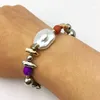 Strang Bohemian Liebe Herz Acryl Stein Perlen Armband Armreifen Für Frauen Mode Unregelmäßige Perle Perlen Geometrische Hand Schmuck