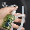 Mini quemador de aceite de vidrio portátil Bong Matrix Perc Ashcatcher Hookah 10 mm Hembra Hierba seca Percolador de tabaco Pipa para fumar con tubo y manguera de quemador de aceite de vidrio macho