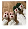 Damesslippers Band Zacht Pluche Fleece elanden winterslippers roze Huis Binnen of Buiten Mop Open Teen Huisschoenen Vaste schoenvorm maat 36-41