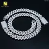 marka moda kobieta mężczyźni kubański link Naszyjnik 925 Srebrny Hip Hop 12 mm moissanite wisiorek i bransoletki