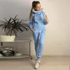 Women's Tracksuits Custom LOGO Womens Autumn And Winter Explosions Fleece Sweater Fashion Leather Leisure Sports Suit