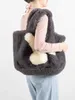 Totes MABULA Fuzzy Pink Faux Fur Ladies Winter Handbag Brand Designer Fluffy Plush Sqaure Shoulder Purse 2023 Elegant Women's Tote Bag 240407