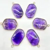 Anhänger Halsketten 10 Stück Naturstein Amethyst Fluorit Rosenquarz Charms Verbinder Anhänger für die Schmuckherstellung