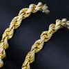 Hot Sale Hand Make VVS Moissanite Diamond GRA Certificate 8mm Gold Plated 925 Solid Silver Rope Chain Cuban Link Chain