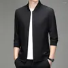 Men's Jackets 2023 Autumn Stand Collar Jacket Business Casual Zipper Thin