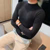 Männer Pullover Herbst Winter Langarm Rollkragen Für Männer Kleidung 2023 Slim Fit Beiläufige Gestrickte Pullover Pull Homme 4XL-M Schwarz