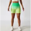 Leggings femininas mulheres ciclismo esporte shorts sem costura cintura alta estiramento gradiente tie dye fitness collants feminino ginásio treino esportiva