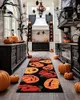 Tappeti da bagno autunno Halloween Runner Pumpkins Tappetino da bagno lungo per la decorazione della casa del Ringraziamento del raccolto autunnale, tappeto antiscivolo in morbido peluche di lusso per