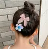 Grampos de cabelo infantil artefato quebrado pente menina flor franja acabamento hairpin cocar