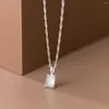 Chains 46cm Female Silver 925 Necklace Minimalist Fashion Square Zircon Pendant For Women Jewelry Girt Girls