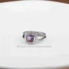 2024 Love Hoop Wedding band Rings Purple Elegant Luxury Fashion Twisted Designer Jewelry Amethyst Zircon Ring Designers Classic for Women Banquet