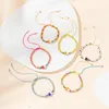 Pulsera de cuentas estilo Strand Ins, cuentas de cristal de setas coloridas con cordón ajustable, brazaletes dulces para mujer, joyería