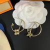 Earrings Charm Gold Plated Designer for Womens Charm Brand Letter Gift Circle Pendant Earrings Copper Non Fading High Quality Jewelry Earring