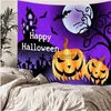 Background Material Home Decor Halloween Tapestry Wall Hanging Bat Pumpkin Happy Halloween Tapestry Wall Hanging Party Backdrop YQ231003