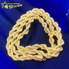 merk mode vrouw aangepaste fijne sieraden 6 mm 18 k echte massief gouden Cubaanse ketting Diamond Cut touw hiphop ketting