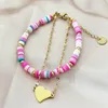 Braccialetti con ciondoli Perline in argilla polimerica tessute per le donne Gioielli fai da te Corda elastica Boho 2 strati Braccialetti Pulseras Mujer