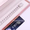 Varumärke Fashion Woman Billigaste pris 12mm 2 rader S925 Sterling Silver Pass Diamond Tester D-VVS Moissanite Cuban Link Armband