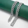 ブランドファッション女性Cadermay D VVS Baguette 18mm Silver925 Moissanite Cuban Chain Necklace Hiphop Out Link Bracelet