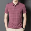 Men's T Shirts High End Mulberry Silk Short Sleeve T-shirt For Clothing Casual Non Ironing Real Polo Shirt Top Ropa Hombre CJK