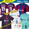 S 23 24 футбольные майки к 125-летию Special Camisetas Barca 2023 Fan Player FC Мужские футбольные рубашки Детские комплекты GAVI LEWANDOWSKI PEDRI