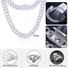 Marka Moda Kadın Sertifikası 23mm D Renk VVS Moissanite Diamond Out Küba Bağlantı Zinciri Altın Kaplama 925 Sterlling Gümüş Kolye