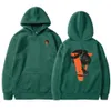 Erkek Hoodies Sweatshirts Bahar Sonbahar Erkekler Gevşek Büyük V Baskı Hoodie Kış Kış Geri Düz Renk Sıcak Çizgili Kapüşonlu Sweatshirt Hediye Bestsellerl231003