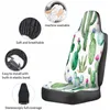 Car Seat Covers Cover Vehicle Green Cactus Toon Plant And Flower 2Pc Universal Front For SUV&Truck All Seasons