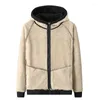 Männer Hoodies Herbst Und Winter Lose Mit Kapuze Casual Sport Cardigan Top Jacke Reine Farbe Kaschmir Verdickt Warm Vielseitiger Mantel