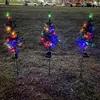 Solar Christmas Decorations 2PCS Stake światła świąteczne na zewnątrz IP65 Wodoodporna ścieżka LED LED dla dla