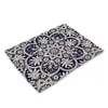 Bordmattor Bomull och linnetygkonst Western Placemat Chinese Style Blue White Porcelain Flower Home Supplies