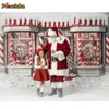 Materiale di fondo Inverno Natale Negozio di dolciumi Sfondo per fotografia Bambini Ritratto Festa di compleanno Sfondo Fiocco di neve Albero di Natale Decor Puntelli YQ231003