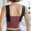Active Shirts S - 3XL Womens Plus Size Outer Wear Fitness Yoga Bra Female Splicing Colour Collision Wide Shoulder Strap Sports Tank Top