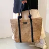 Totes Summer Large Caction Damskie torby słomkowe ręcznie robione torby plażowe dla kobiet 2022 Casual Travel Shopper Bag na ramię torebki marki Nowe 240407