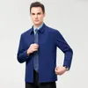 Vestes pour hommes Veste Printemps et Automne Revers à glissière pour hommes Business Casual Manteau de papa