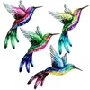 Décorations de jardin 1pc métal oiseau mur art sculpture extérieur suspendu ornement grand pendentif colibri pour la décoration de la maison