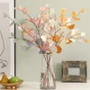 Decorative Flowers Autumn Artificial Plant Faux Leaves Eucalyptus Long Branch Wedding Home Christmas Decoration Silk DIY Fake Plants 2023