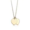 Beloved Fashion Lady's Classic Double Heart Pendant - Exquisite Boutique Gold/Rose Gold/Silver Necklace, Perfect for Brand Weddings, Christmas