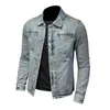 Vestes pour hommes 2023 printemps et automne denim manteau emblème vintage jeunesse veste mince