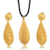 Örhängen halsband Dubai India Gold Women Wedding Girl Pendant Jewelry Set Nigerian African Etiopia Party Diy Charms Gift WS37273D