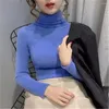 Kadın Sweaters 2023 Kadın Belvek Kazak Sonbahar Kış İnce Uygun Kazak Uzun Kollu İç Aşık Koreli Moda Lady Basic Teps ZY6326