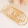 8 eight pcs Bracelet Whole Can Open Fashion Dubai Fine Bangle solid Yellow Gold Jewelry Women Africa Arab Items Assemble2917