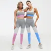 Set attivi Yoga Sport femminile Completo a due pezzi Abbigliamento fitness da donna Set da palestra Tute da jogging Abbigliamento sportivo Leggings da corsa