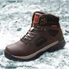 Boots Winter Ankle Men Leather Casual Shoes Outdoor Camping Waterproof Work Tooling Mens Sneakers Fashion Army Botast65