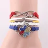 Whole-Infinity Love Hope Autism Awareness Bracelet Rhinestone Puzzle Piece Charm bracelets & bangles for women men jewelry282T